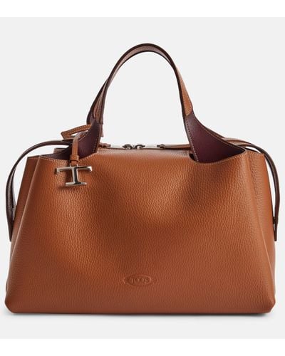 Tod's Apa Medium Leather Tote Bag - Brown