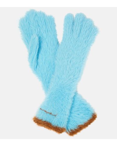 Jacquemus Les Gants Neve Long Faux Fur Gloves - Blue