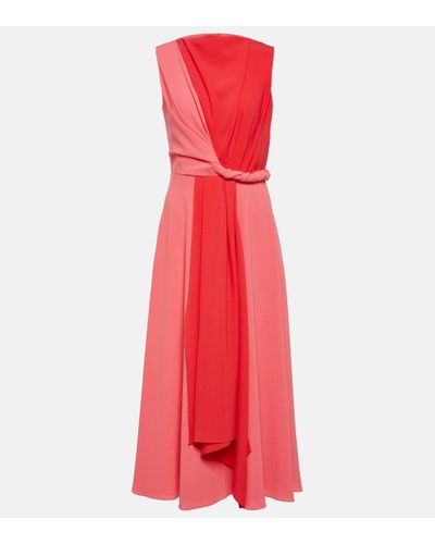 ROKSANDA Robe midi Parsa asymetrique en crepe - Rouge