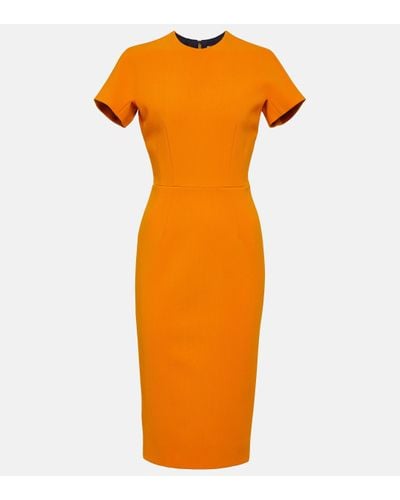 Victoria Beckham Robe midi en crepe - Orange