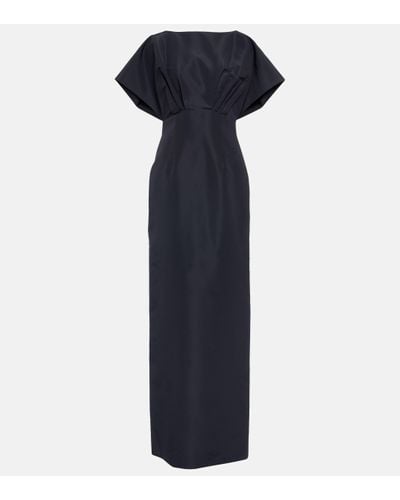 Carolina Herrera Silk Faille Gown - Blue