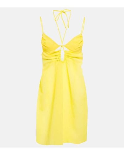 Nensi Dojaka Cutout Halterneck Minidress - Yellow