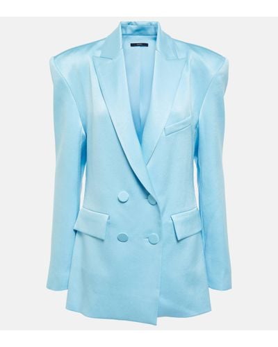 Alex Perry Wells Crepe Satin Blazer - Blue