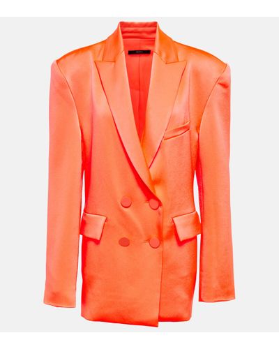 Alex Perry Wells Crepe Satin Blazer - Orange