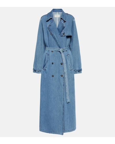 Dries Van Noten Trench-coat en jean - Bleu