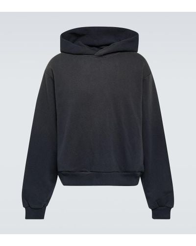 Acne Studios Sudadera con capucha de algodon con logo - Azul