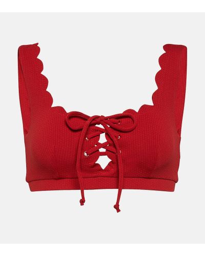 Marysia Swim Palm Springs Tie Bikini Top - Red