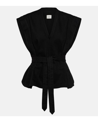 Lemaire Chasuble Belted Denim Top - Black