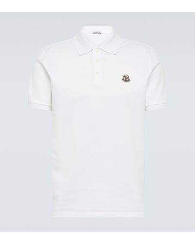 Moncler Cotton Pique Polo Shirt - White