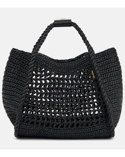 Max Mara Bolso Marine Medium de croche de rafia - Negro