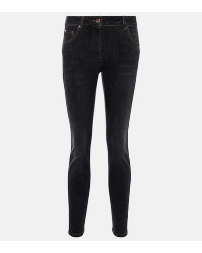 Brunello Cucinelli High-rise Skinny Jeans - Black