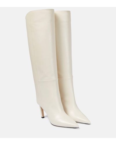 Jimmy Choo Alizze Leather Knee-high Boots - White