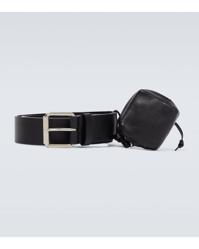 Dries Van Noten Leather Belt And Bag - Black