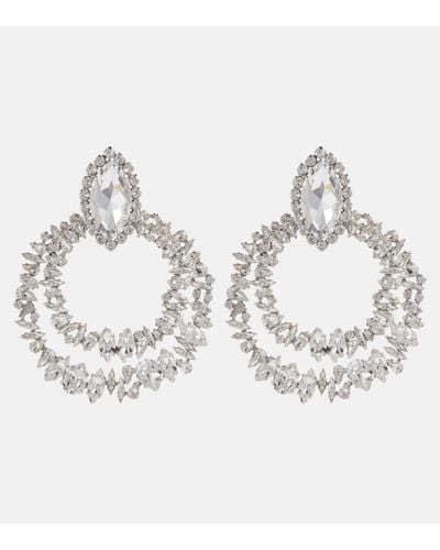Saint Laurent Crystal-embellished Clip-on Earrings - Metallic