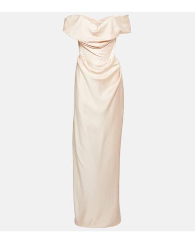 Vivienne Westwood Robe Nova Cocotte aus Satin - Natur