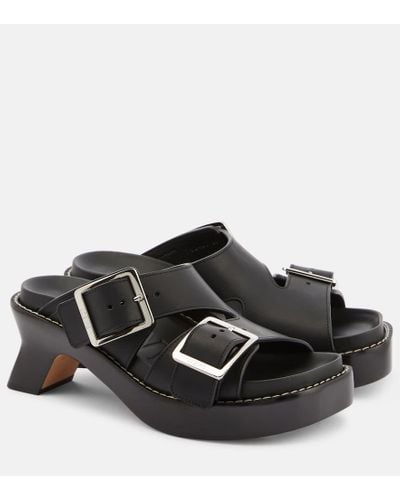Loewe Leather Ease Sandals 70 - Black