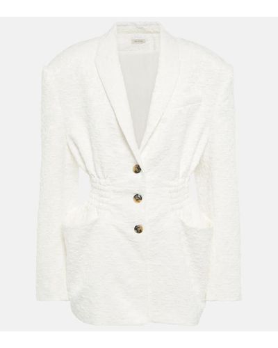 The Mannei Blazer Antibes in jacquard con stampa - Bianco