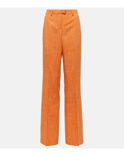 Etro Pantalones rectos de tiro alto - Naranja