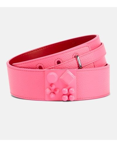 Christian Louboutin Carasky Embellished Leather Belt - Pink
