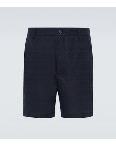 Missoni Bermuda-Shorts aus Baumwolle und Leinen - Blau