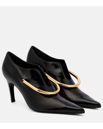 Jil Sander Embellished Leather Court Shoes - Black