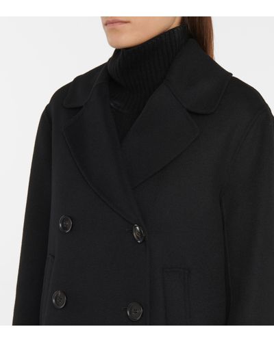 Max Mara Caban Virgin Wool Jacket in Black | Lyst