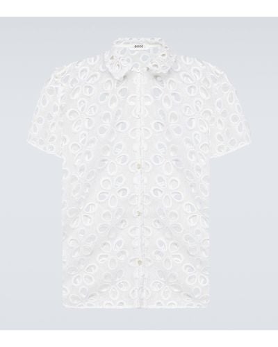 Bode Primrose Floral Lace Shirt - White