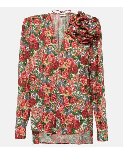 Magda Butrym Floral Blouse - Red