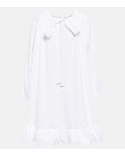 Patou Vestido corto de algodon - Blanco