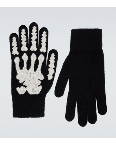 Amiri Handschuhe Skeleton aus Kaschmir - Schwarz