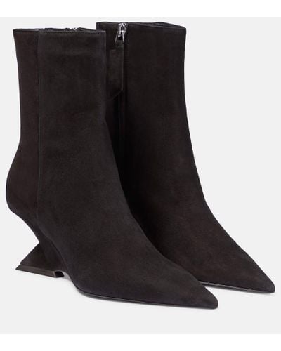 The Attico Cheope Suede Leather Ankle Boots 60mm - Black