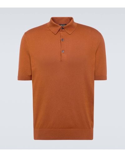 Zegna Cotton Polo Shirt - Brown