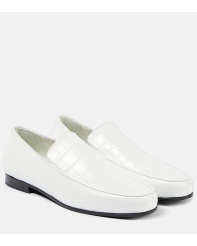 Totême The Oval Croc-effect Leather Loafers - White