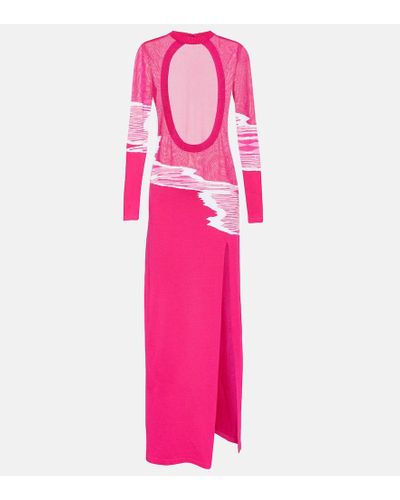 Missoni Robe aus strick in häkeloptik mit cut-outs - Pink