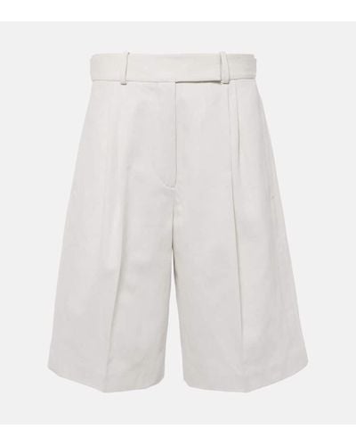 Proenza Schouler Bermuda-Shorts Jenny aus Baumwolle und Leinen - Weiß