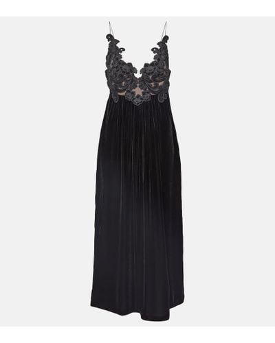 Zimmermann Sensory Embroidered Velvet Gown - Black