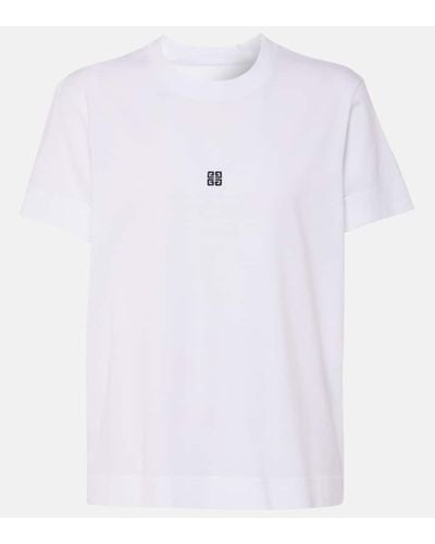 Givenchy Camiseta de jersey de algodon con 4G - Blanco