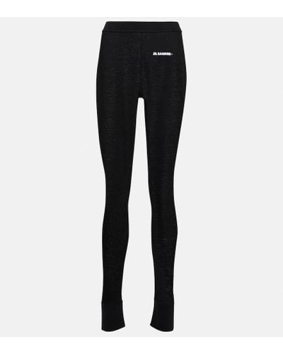 Jil Sander Leggings con logo - Nero