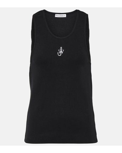 JW Anderson Anchor Cotton Jersey Tank Top - Black