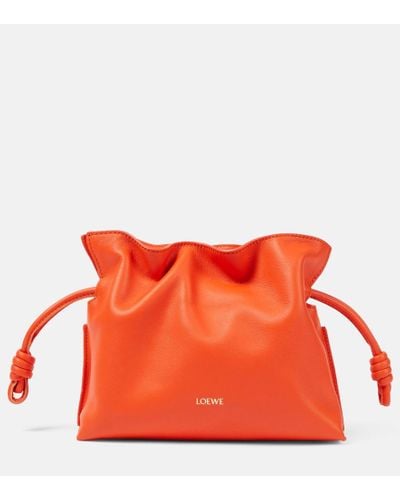 Loewe Clutch Flamenco Mini de piel - Naranja