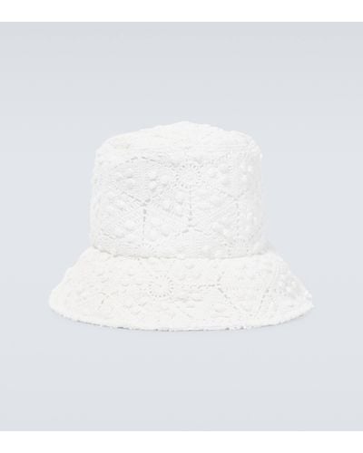 Comme des Garçons Crochet Bucket Hat - White