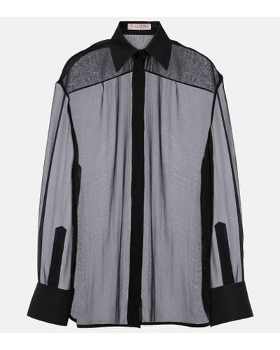 Valentino Silk Chiffon Shirt - Black