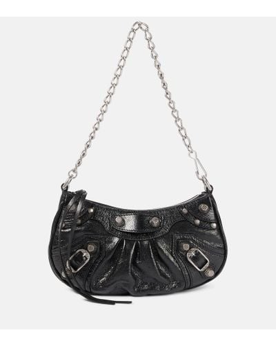 Balenciaga Le Cagole Mini Leather Shoulder Bag - Black