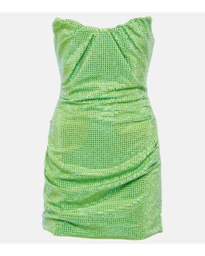Roland Mouret Vestido corto bandeau adornado - Verde