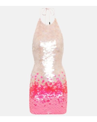 David Koma Gradient Sequin Minidress - Pink