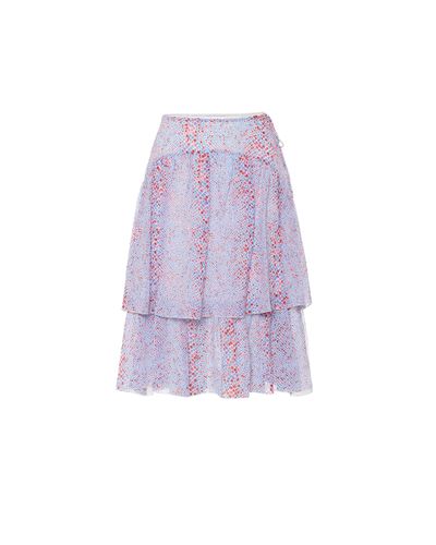 See By Chloé Printed Cotton And Silk Midi Skirt - Purple