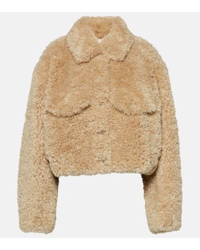 Isabel Marant Veste raccourcie en shearling synthetique - Neutre