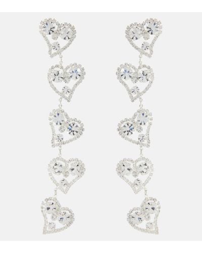 Magda Butrym Heart Crystal-embellished Drop Earrings - White