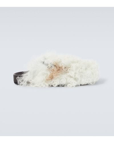 Alanui Journey Shearling Slippers - Metallic