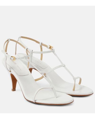 Khaite Jones Leather Sandals - White